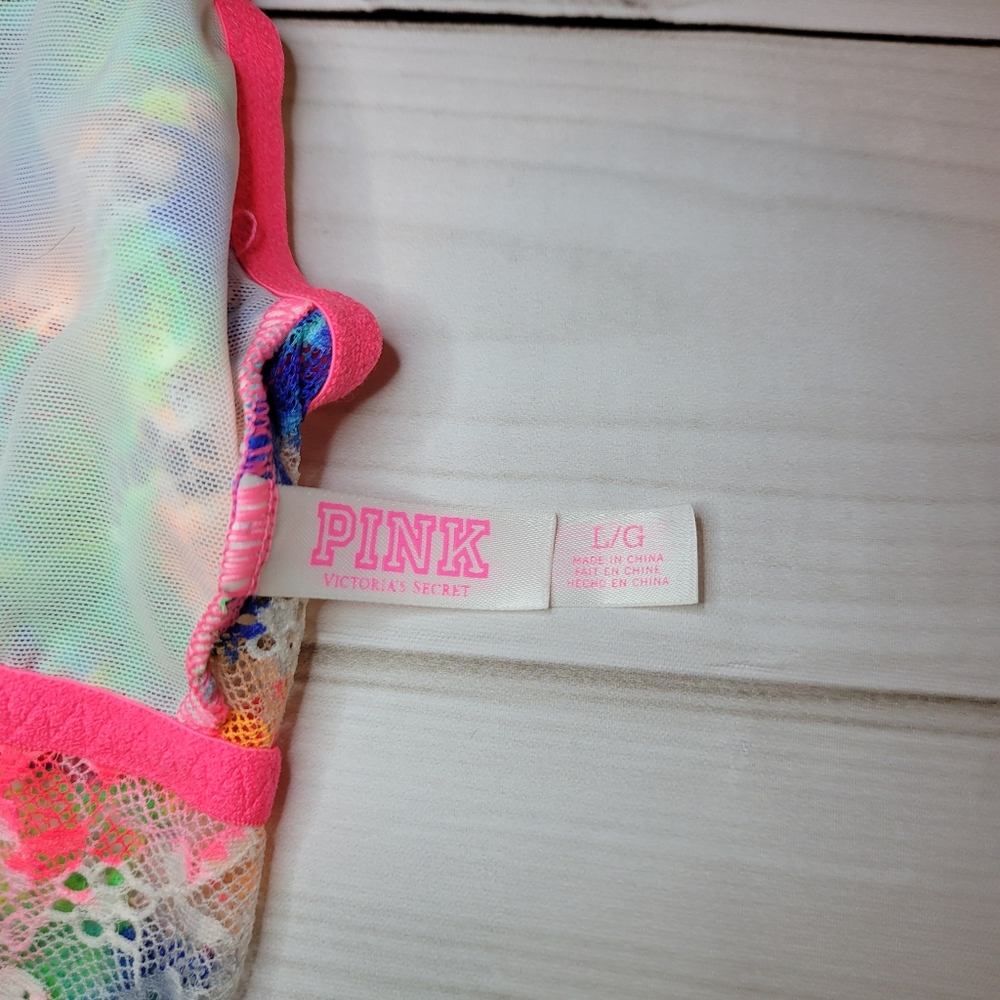 Victoria’s Secret PINK Watercolor Tie Dye Bralette / Matching Cheeky - Picture 4 of 6